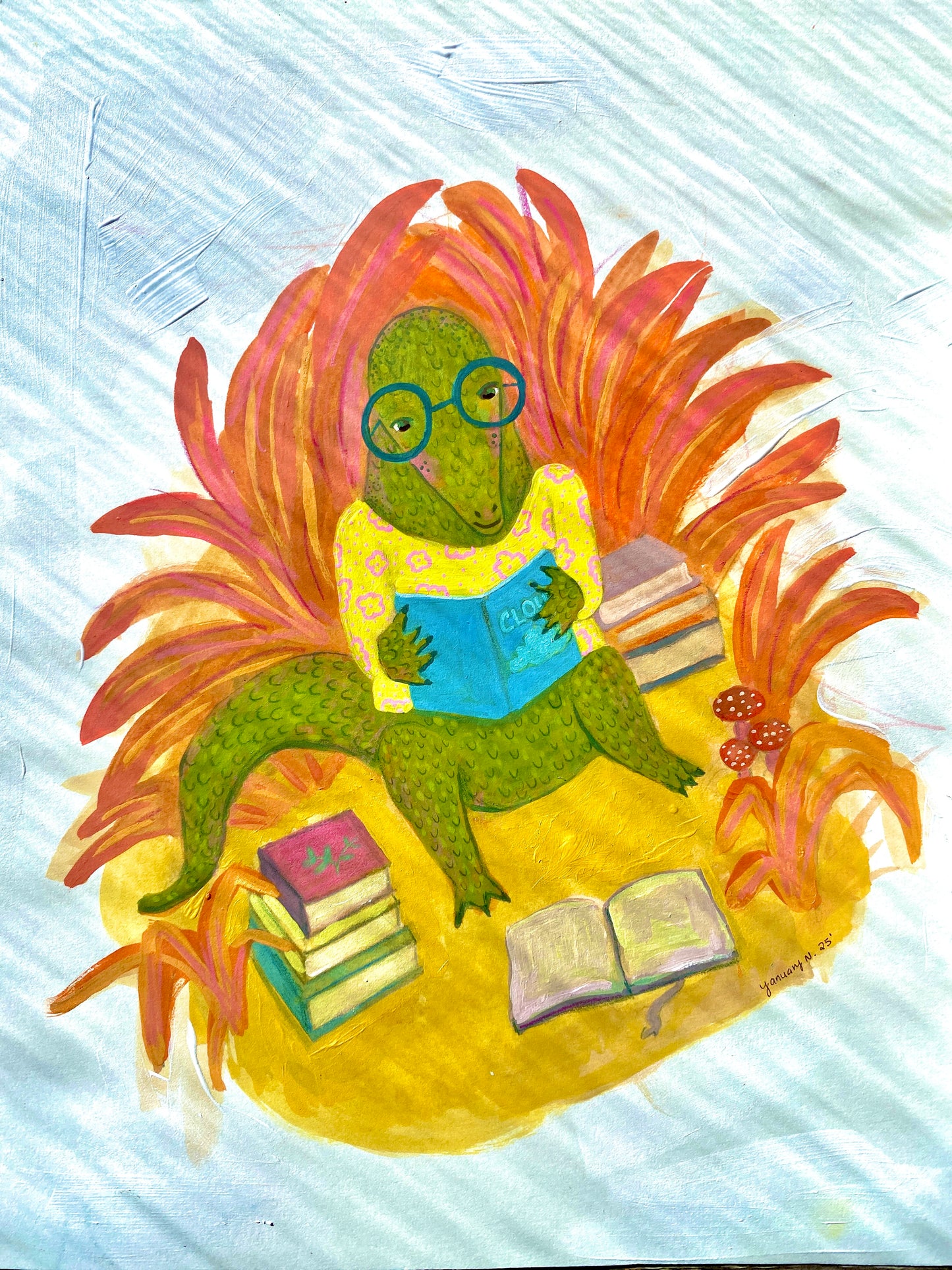 Alligator Studying - Original Painting