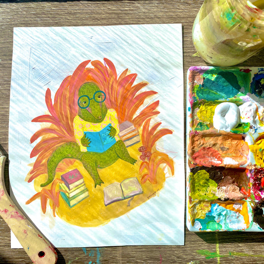 Alligator Studying - Original Painting