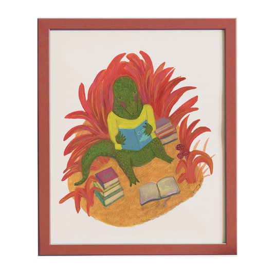 Reading Alligator - Archival Art Print
