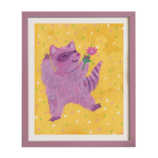 Happy Raccoon - Archival Art Print