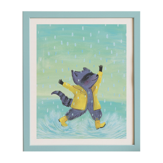 Rain Loving Raccoon - Archival Art Print
