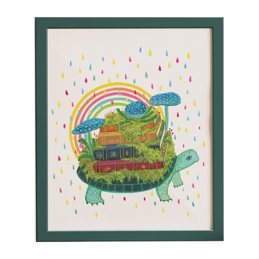 Turtle Librarian - Archival Art Print